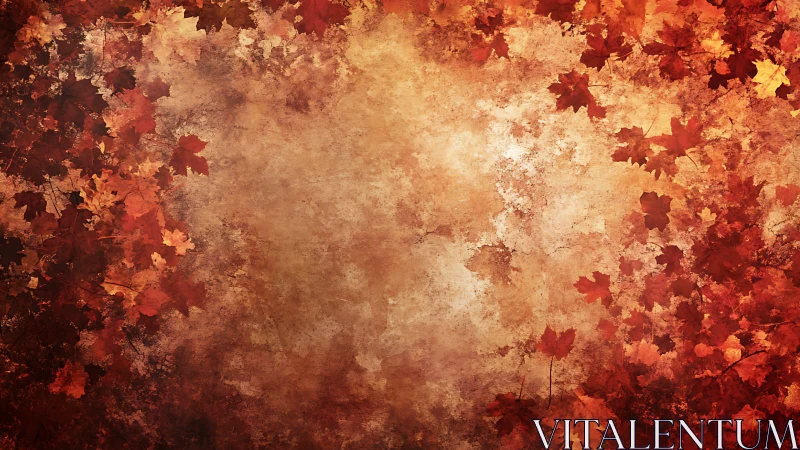 Golden hush of drifting autumn leaves in warm ember light.