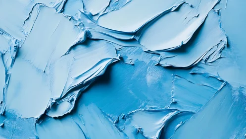 Impasto cyan relief fields with sculpted abstract planes.