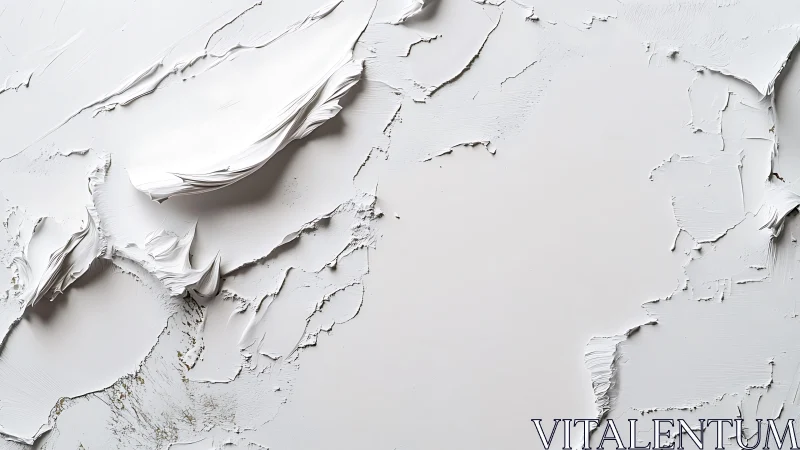 White textured abstract painting with thick paint strokes.