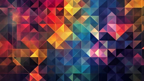 Geometric gradient triangles form vibrant abstract mosaic grid.
