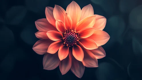 Luminous Dahlia Blooms with Radiant Fire-Kissed Petals.