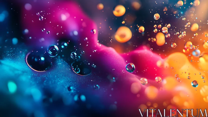 Liquid galaxies drift through neon clouds of molten light