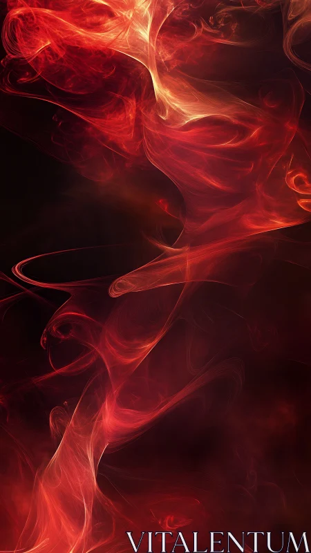 Swirling Fire Energy Waves Against Dark Background Landscape