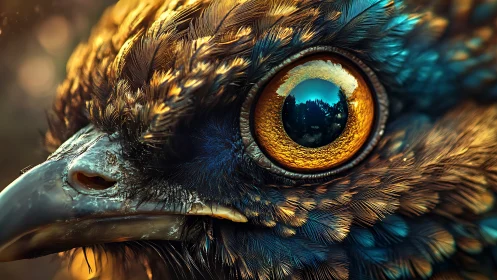Striking Close-Up of Bird’s Eye in Vivid Nature Photography.