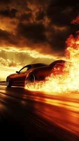 Red Hot Velocity: Chrome Muscle Ignites the Horizon.