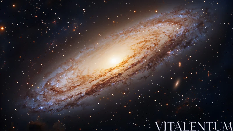 Spiraling starlit galaxy glowing softly in the night sky.