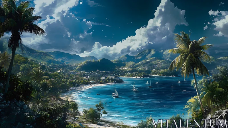 Tropical Paradise Cove Embraces Turquoise Sanctuary.