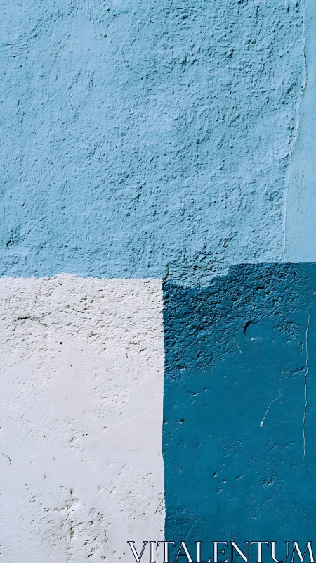 Calming blue and white wall blocks offer simple urban charm