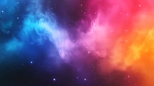 Bicolor nebula cloudscape in deep space with starfield contrast.
