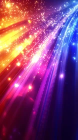 Prismatic lightstream cascade with glittering cosmic sparks.