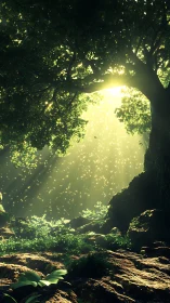 Sunlit Forest Canopy Magic.