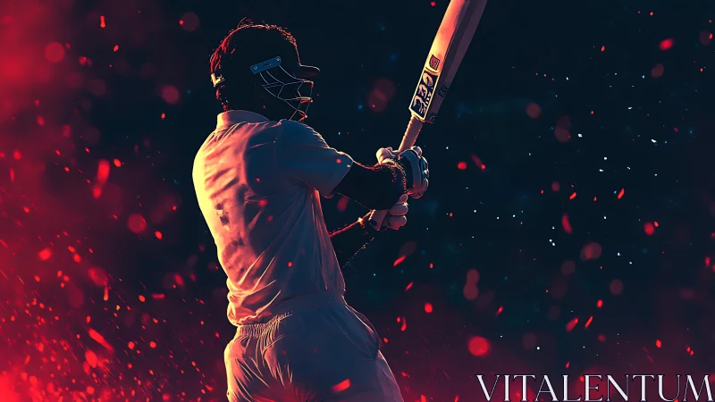 Cricket batter carves fiery strokes through twilight sparks