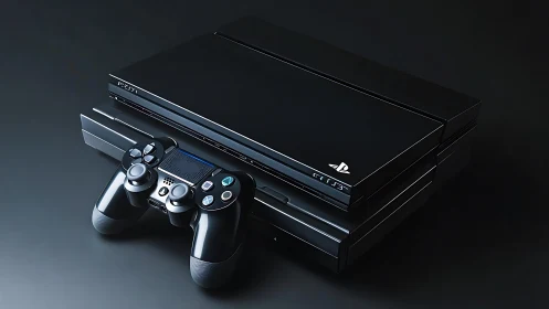 PlayStation 4 Console with DualShock Controller Setup.