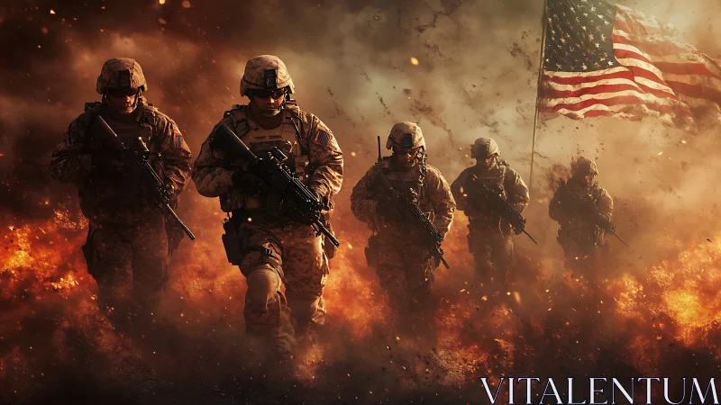 Soldiers in Service: American Heroes Stand Strong Through Fire.