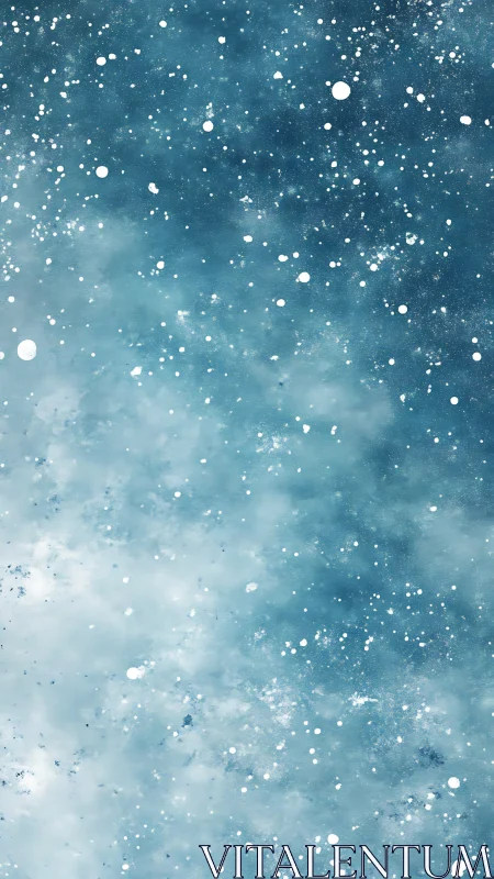 Celestial particulate diffusion in stratified cyan nebula field.