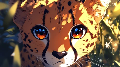 Cheetah with Luminous Eyes.