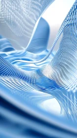 Fluid blue mesh waves curve across bright abstract space