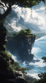 Sentinel Cliffs Embrace Azure Dreams.