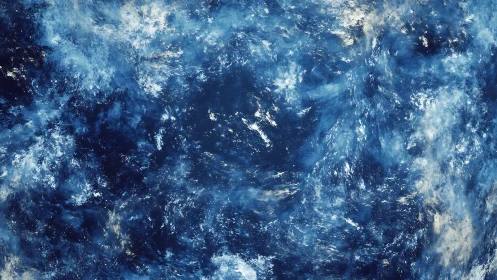 Endless blue storm swirls in a dreamy, abstract sky-ocean