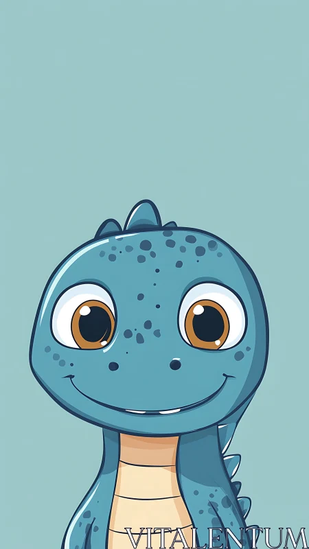 Cartoon dinosaur portrait with flat colors and clean vector outlines