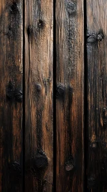 Burnt wooden planks show dark charring and visible knots