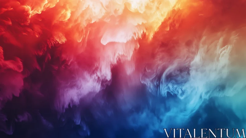 Radiant clouds of color drift gently from warm to cool tones