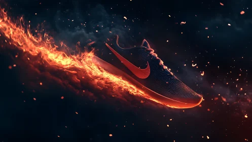Fiery Sneaker Ignites with Explosive Energy.