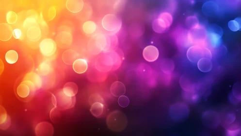 Multicolor optical bokeh gradient with soft circular light orbs