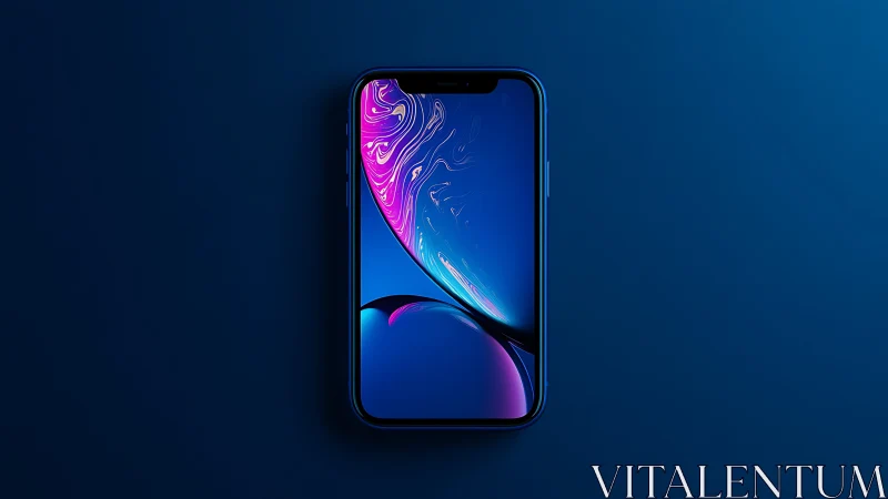 Premium Smartphone Display: Fluid Abstract Interface with Neon Gradient Dynamics.