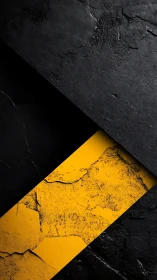 Diagonal cracked yellow stripe under dark stone plates.