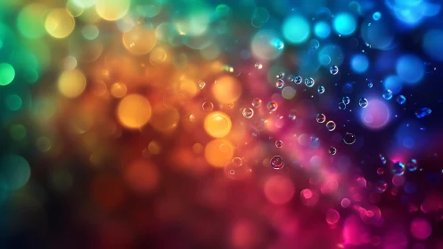 Chromatic bokeh field with prismatic droplets in macro focus.