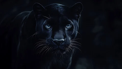Black Panther Portrait: Chiaroscuro Study in Digital Intensity.