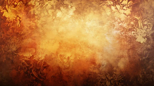 Ornate grunge background renders glowing amber vignette