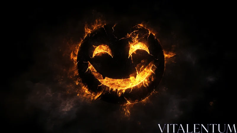 Smiling ember eclipse burns through the smoky cosmic dark.