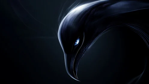 Digital profile study depicts streamlined avian-like head form