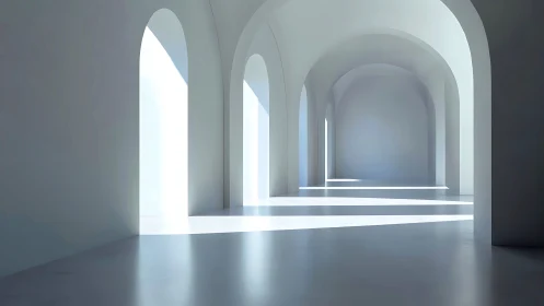 Nested Arch Corridors: Recursive Orthogonal Geometry with Volumetric Light Casting