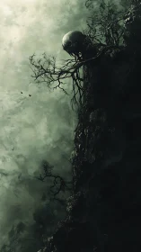 Skullroot cliff broods above swirling gravesmoke sky.