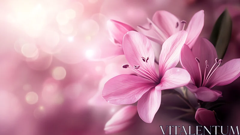 Pink Flowers with Soft Bokeh Background.