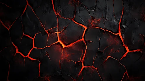 Lava Fissure Texture: Molten Magma Cracks on Charred Stone.