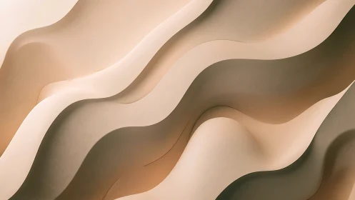 Layered beige wave surfaces form continuous topographic relief