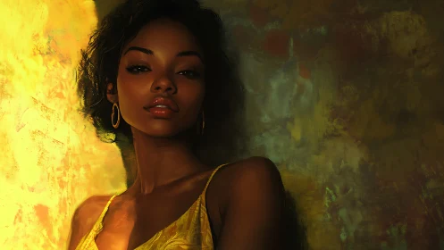 Moody digital portrait uses chiaroscuro and golden side light