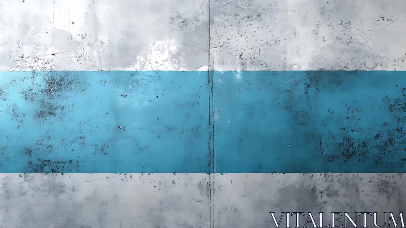 Weathered blue and white striped wall with distressed texture.