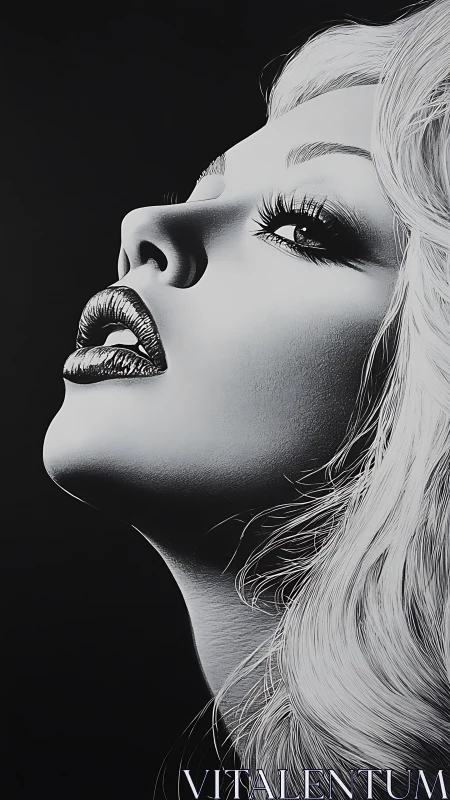 Bold monochrome portrait celebrates luminous feminine allure