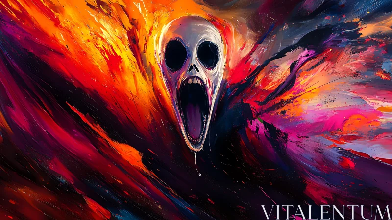 Nebula-born scream tunnels through molten cosmic colors