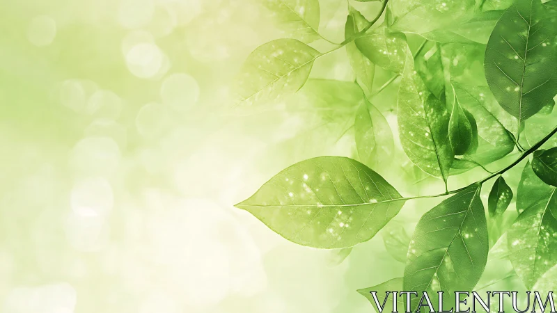 Translucent leaf canopy with bokeh-diffused backlighting field.