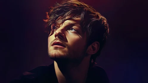 Directional key lighting models a young man’s contemplative portrait