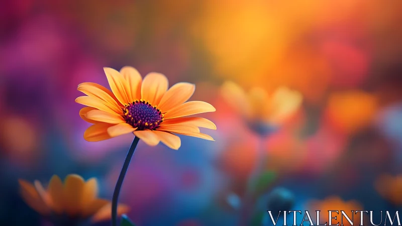 Gerbera Daisy in Bokeh: Selective Focus Macro Study.