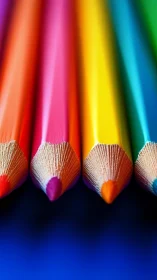 Macro study of aligned multicolor pencil tips with shallow focus