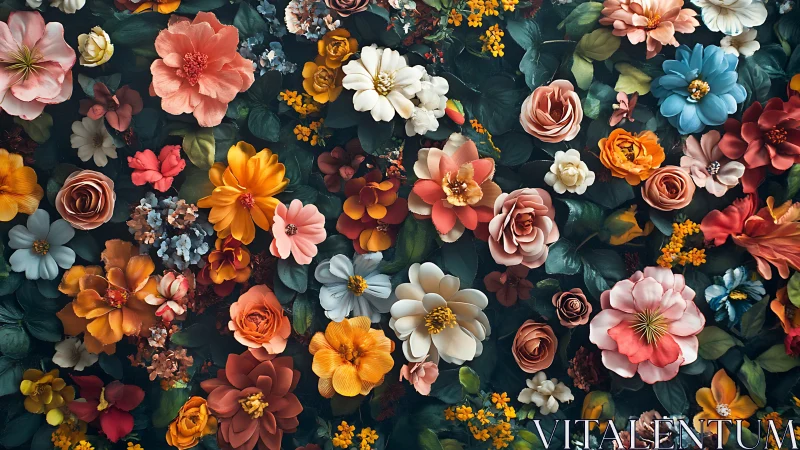 Vibrant Blooming Garden Bursts with Colorful Floral Beauty