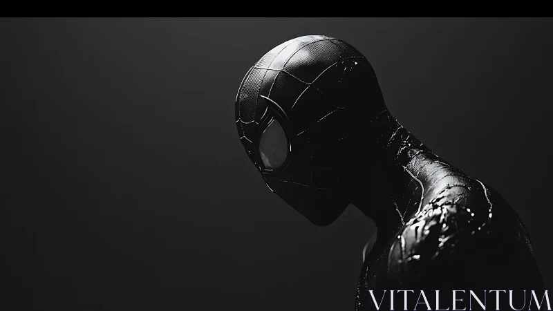 Moody black-suited hero in a quiet, thoughtful moment.